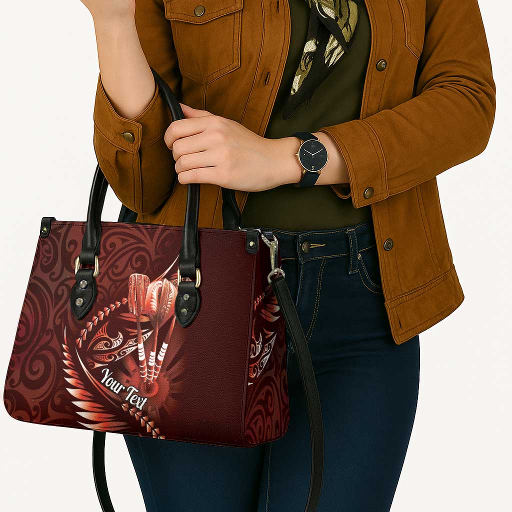 Personalised All Red New Zealand Darts Leather Bag Aoteroa Fern Maori Galaxy Style - Aussie Hoodie