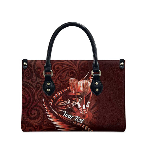 Personalised All Red New Zealand Darts Leather Bag Aoteroa Fern Maori Galaxy Style - Aussie Hoodie