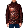 Personalised All Red New Zealand Darts Padded Jacket Aoteroa Fern Maori Galaxy Style - Aussie Hoodie