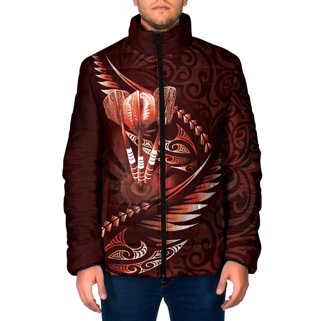 Personalised All Red New Zealand Darts Padded Jacket Aoteroa Fern Maori Galaxy Style - Aussie Hoodie