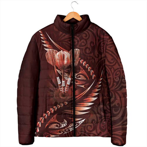 Personalised All Red New Zealand Darts Padded Jacket Aoteroa Fern Maori Galaxy Style - Aussie Hoodie