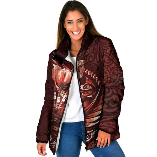 Personalised All Red New Zealand Darts Padded Jacket Aoteroa Fern Maori Galaxy Style - Aussie Hoodie