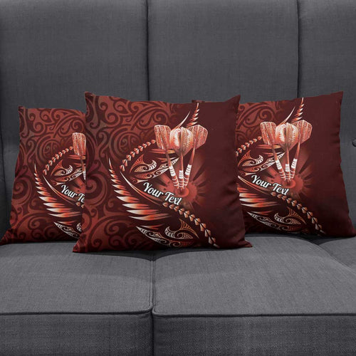 Personalised All Red New Zealand Darts Pillow Cover Aoteroa Fern Maori Galaxy Style - Aussie Hoodie