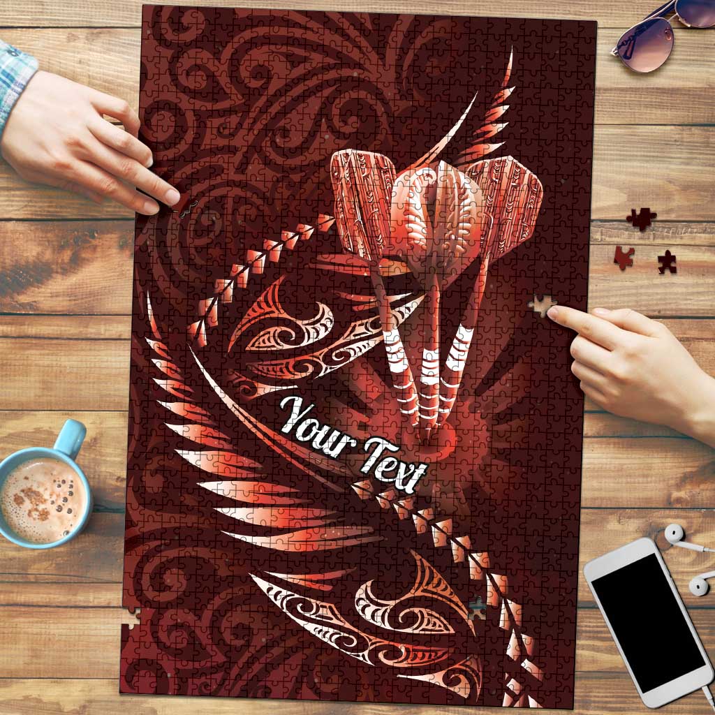 Personalised All Red New Zealand Darts Puzzle Aoteroa Fern Maori Galaxy Style - Aussie Hoodie