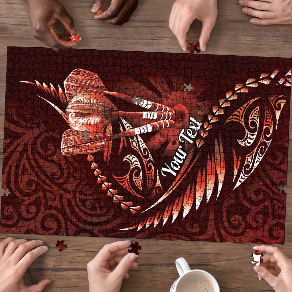 Personalised All Red New Zealand Darts Puzzle Aoteroa Fern Maori Galaxy Style - Aussie Hoodie