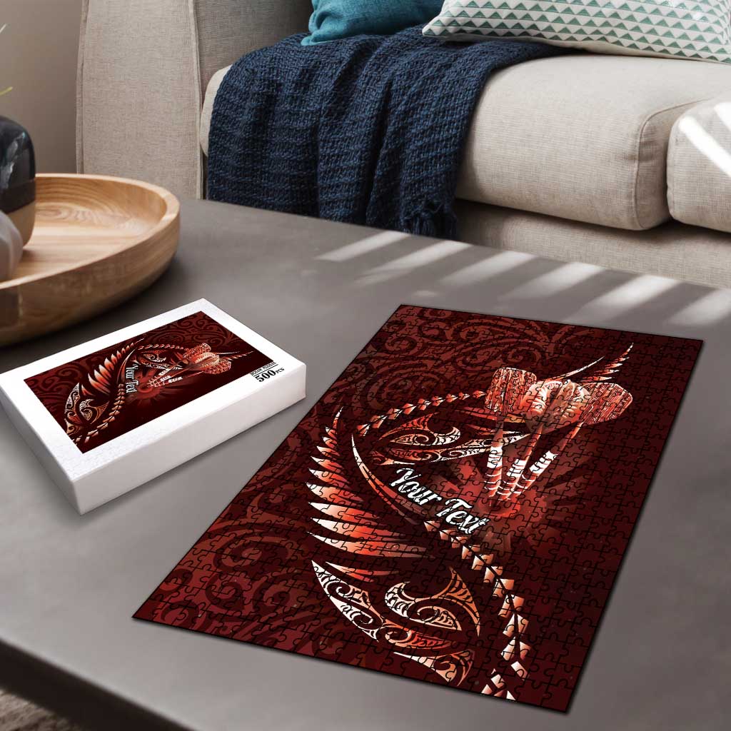 Personalised All Red New Zealand Darts Puzzle Aoteroa Fern Maori Galaxy Style - Aussie Hoodie