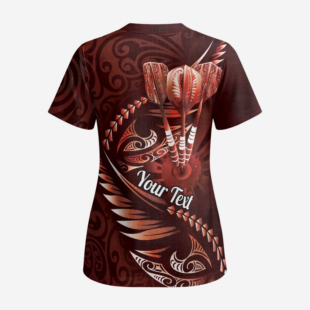 Personalised All Red New Zealand Darts Scrub Top Aoteroa Fern Maori Galaxy Style - Aussie Hoodie