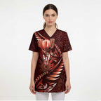 Personalised All Red New Zealand Darts Scrub Top Aoteroa Fern Maori Galaxy Style - Aussie Hoodie