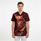 Personalised All Red New Zealand Darts Scrub Top Aoteroa Fern Maori Galaxy Style - Aussie Hoodie