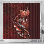 Personalised All Red New Zealand Darts Shower Curtain Aoteroa Fern Maori Galaxy Style