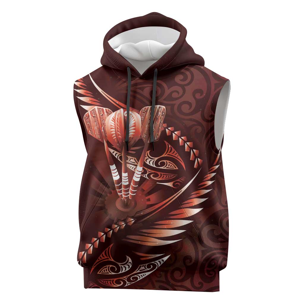 Personalised All Red New Zealand Darts Sleeveless Hoodie Aoteroa Fern Maori Galaxy Style - Aussie Hoodie