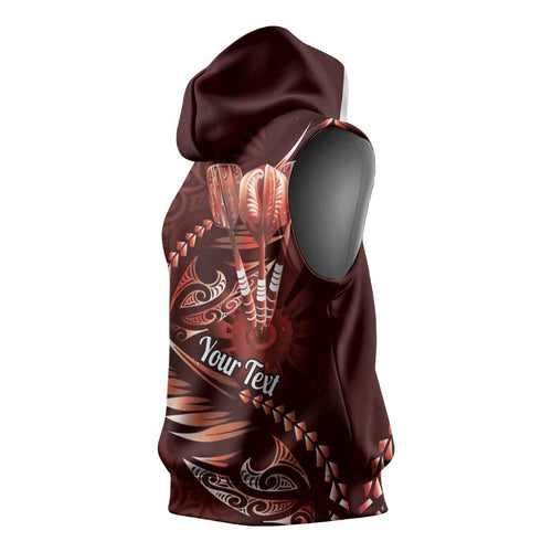 Personalised All Red New Zealand Darts Sleeveless Hoodie Aoteroa Fern Maori Galaxy Style - Aussie Hoodie