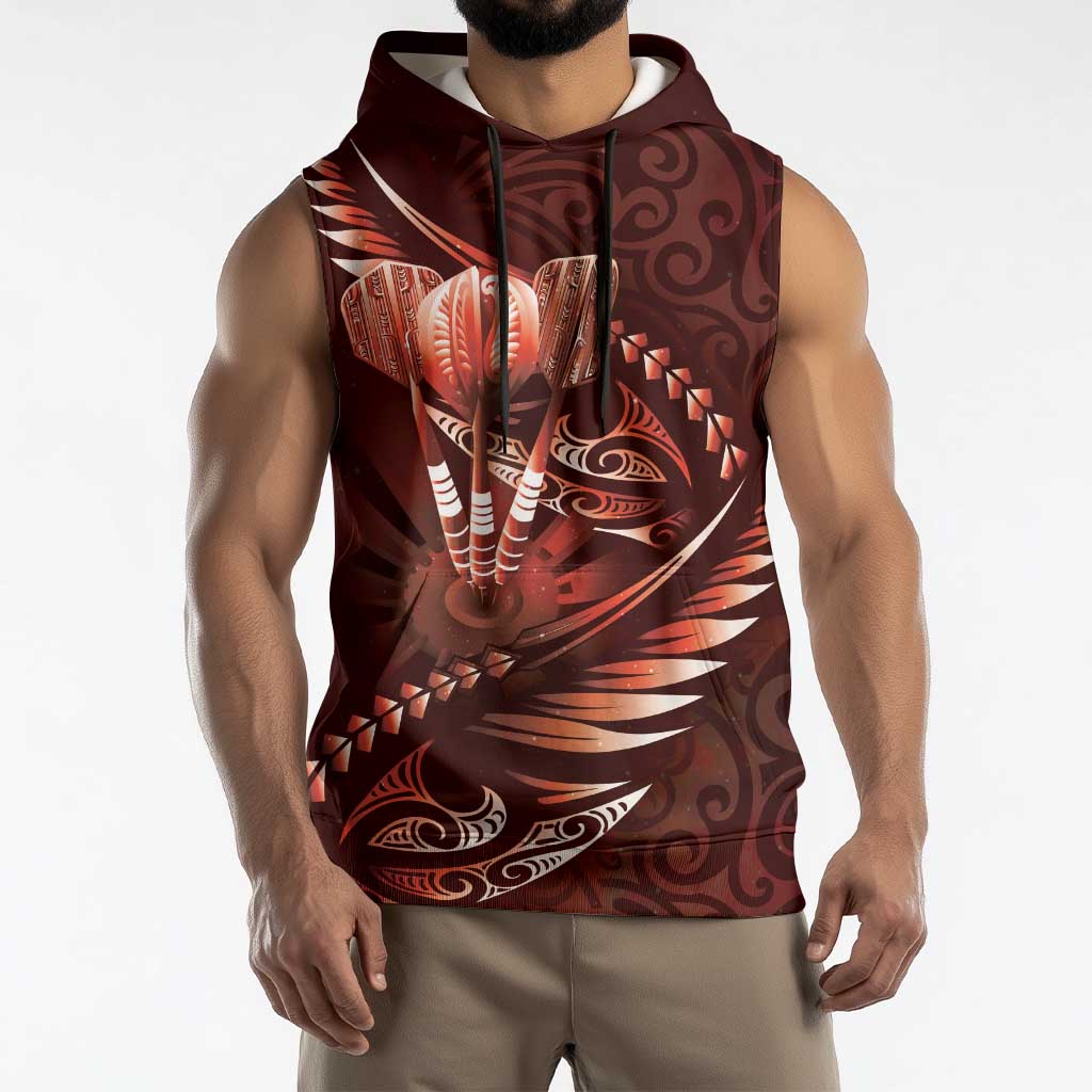 Personalised All Red New Zealand Darts Sleeveless Hoodie Aoteroa Fern Maori Galaxy Style - Aussie Hoodie