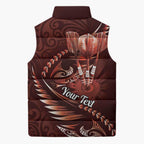 Personalised All Red New Zealand Darts Sleeveless Puffer Jacket Aoteroa Fern Maori Galaxy Style - Aussie Hoodie