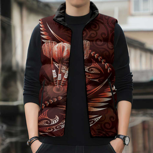 Personalised All Red New Zealand Darts Sleeveless Puffer Jacket Aoteroa Fern Maori Galaxy Style - Aussie Hoodie