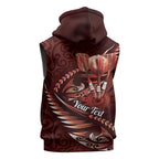Personalised All Red New Zealand Darts Sleeveless Zip Hoodie Aoteroa Fern Maori Galaxy Style LT14