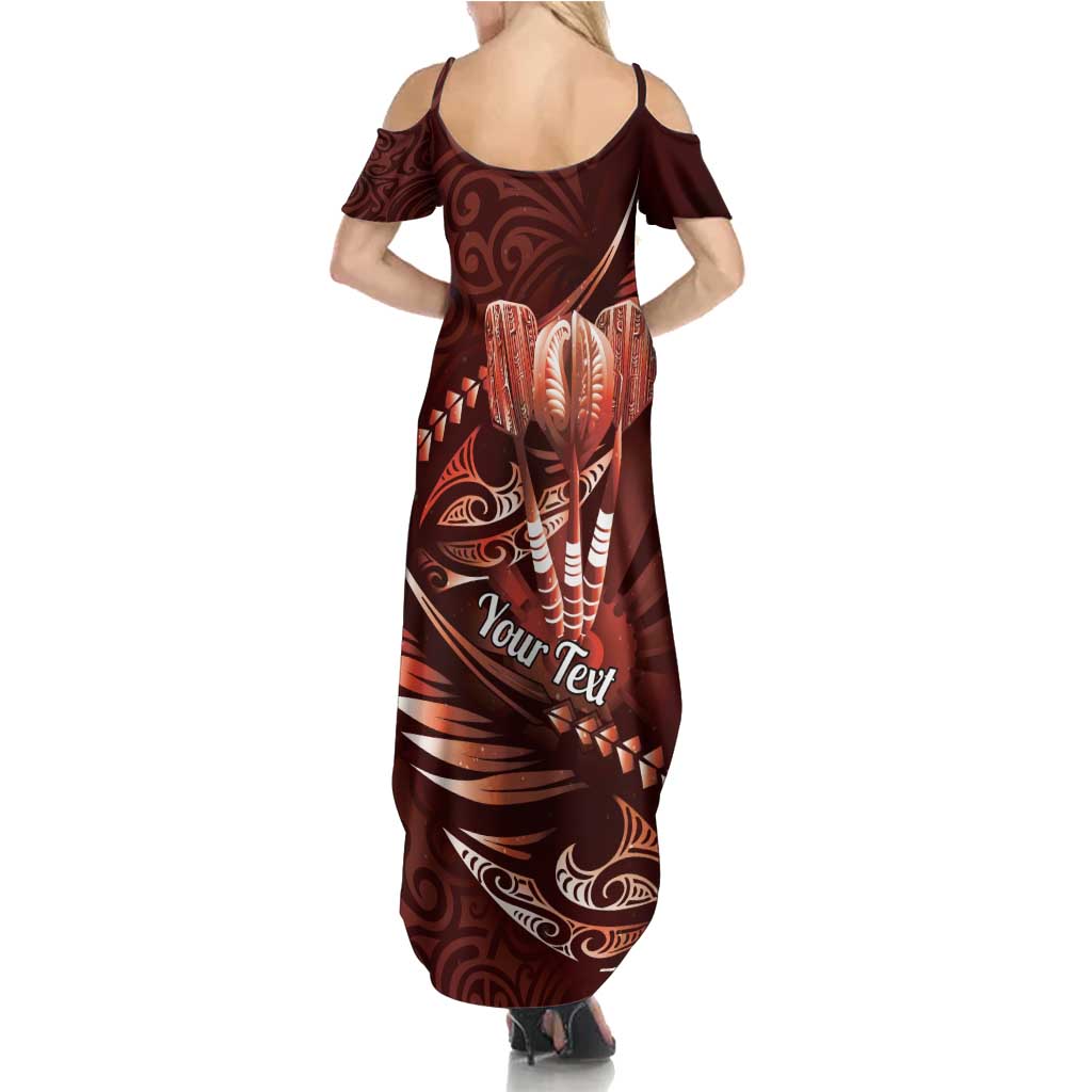 Personalised All Red New Zealand Darts Summer Maxi Dress Aoteroa Fern Maori Galaxy Style