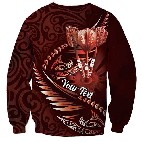 Personalised All Red New Zealand Darts Sweatshirt Aoteroa Fern Maori Galaxy Style