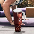 All Red New Zealand Darts Tumbler With Handle Aoteroa Fern Maori Galaxy Style