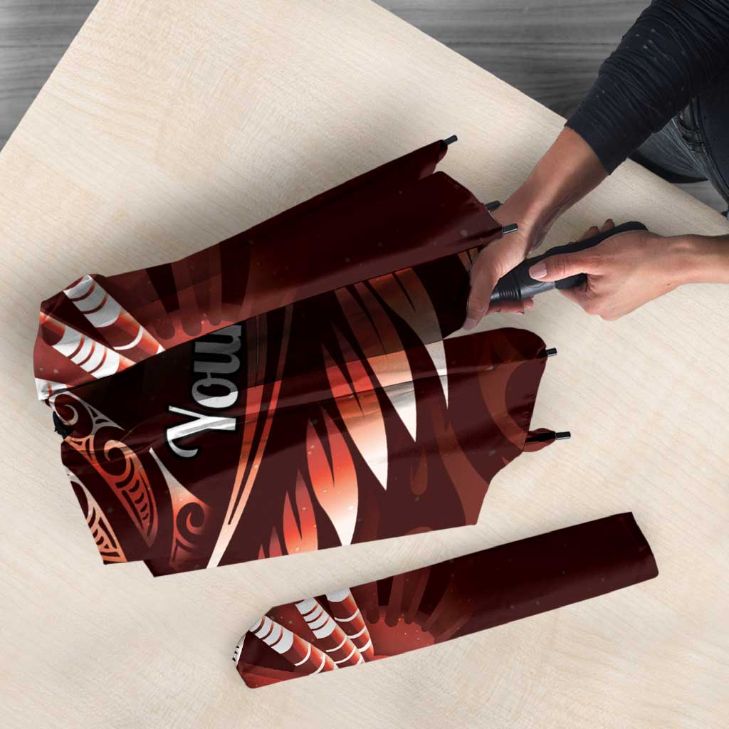 Personalised All Red New Zealand Darts Umbrella Aoteroa Fern Maori Galaxy Style - Aussie Hoodie