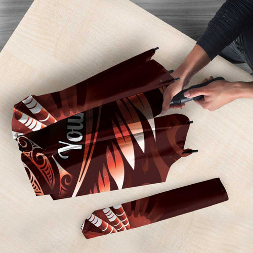 Personalised All Red New Zealand Darts Umbrella Aoteroa Fern Maori Galaxy Style - Aussie Hoodie
