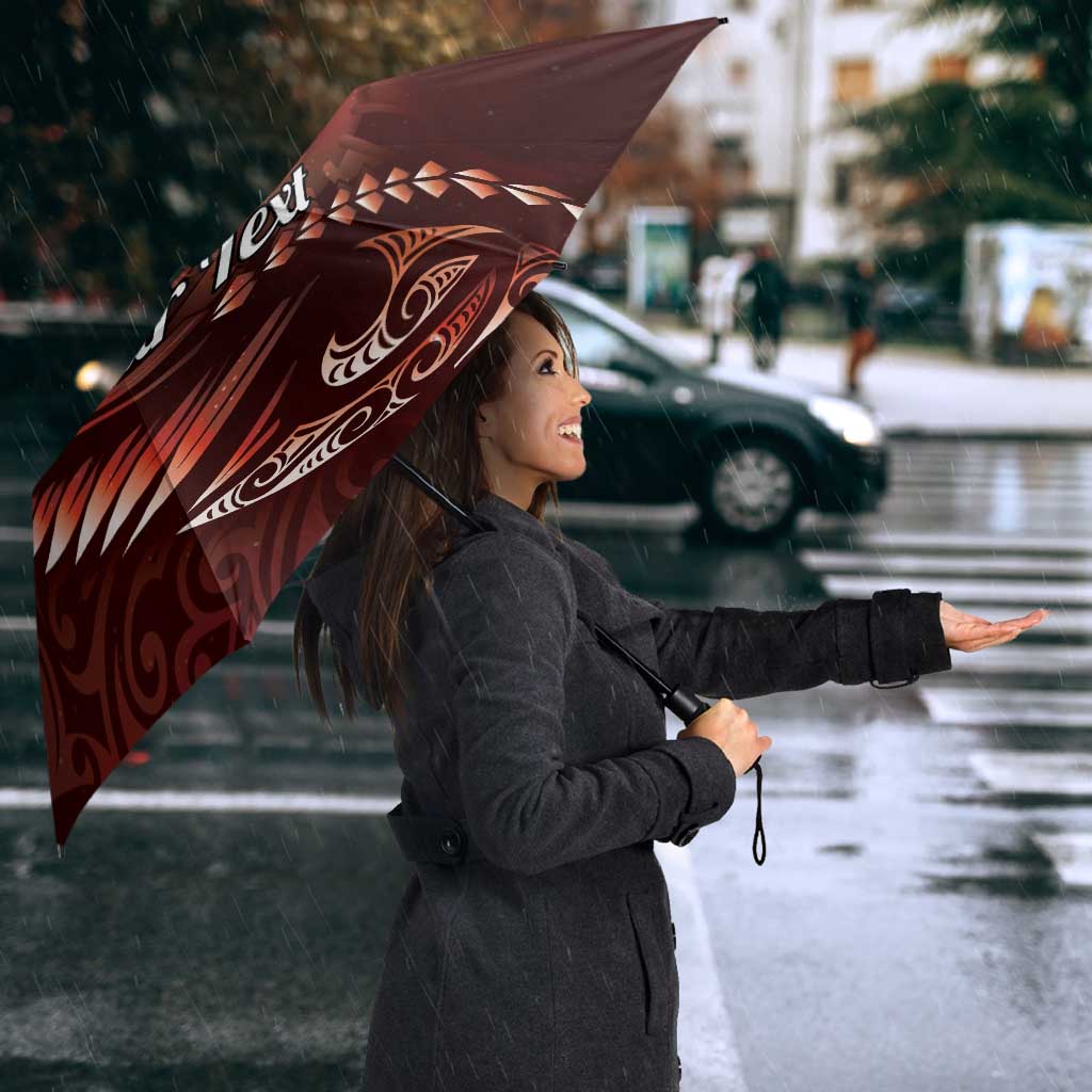 Personalised All Red New Zealand Darts Umbrella Aoteroa Fern Maori Galaxy Style - Aussie Hoodie