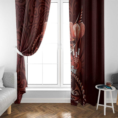 Personalised All Red New Zealand Darts Window Curtain Aoteroa Fern Maori Galaxy Style