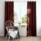Personalised All Red New Zealand Darts Window Curtain Aoteroa Fern Maori Galaxy Style