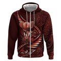Personalised All Red New Zealand Darts Zip Hoodie Aoteroa Fern Maori Galaxy Style