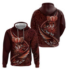 Personalised All Red New Zealand Darts Zip Hoodie Aoteroa Fern Maori Galaxy Style