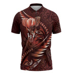 Personalised All Red New Zealand Darts Zipper Polo Shirt Aoteroa Fern Maori Galaxy Style - Aussie Hoodie