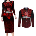 melbourne-renegades-cricket-couples-matching-long-sleeve-bodycon-dress-and-long-sleeve-button-shirts-2023-unique-indigenous-art-mix-polynesian-pattern