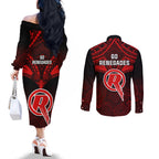 melbourne-renegades-cricket-couples-matching-off-the-shoulder-long-sleeve-dress-and-long-sleeve-button-shirts-2023-unique-indigenous-art-mix-polynesian-pattern