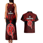 melbourne-renegades-cricket-couples-matching-tank-maxi-dress-and-hawaiian-shirt-2023-unique-indigenous-art-mix-polynesian-pattern