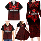 melbourne-renegades-cricket-family-matching-long-sleeve-bodycon-dress-and-hawaiian-shirt-2023-unique-indigenous-art-mix-polynesian-pattern