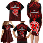 melbourne-renegades-cricket-family-matching-long-sleeve-bodycon-dress-and-hawaiian-shirt-2023-unique-indigenous-art-mix-polynesian-pattern