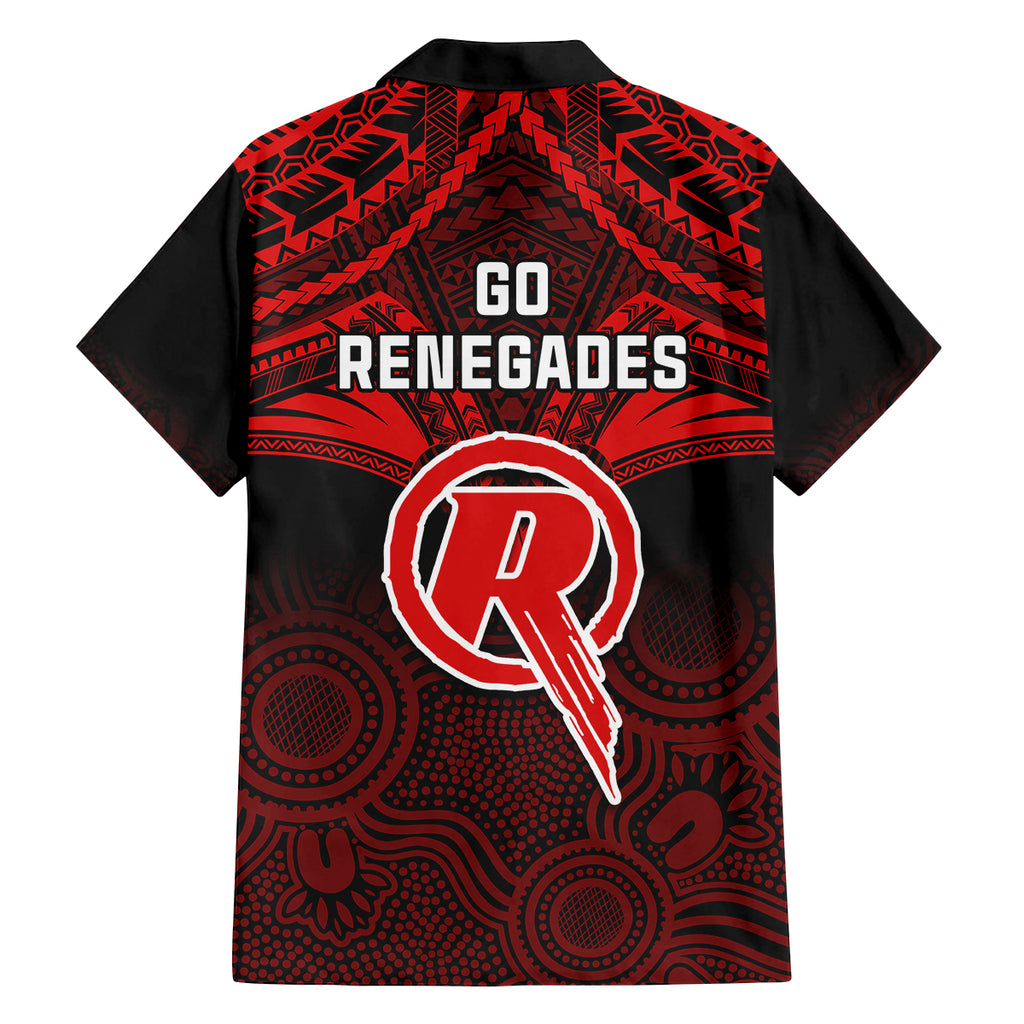 melbourne-renegades-cricket-family-matching-long-sleeve-bodycon-dress-and-hawaiian-shirt-2023-unique-indigenous-art-mix-polynesian-pattern