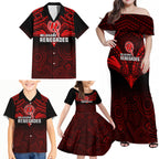 melbourne-renegades-cricket-family-matching-off-shoulder-maxi-dress-and-hawaiian-shirt-2023-unique-indigenous-art-mix-polynesian-pattern