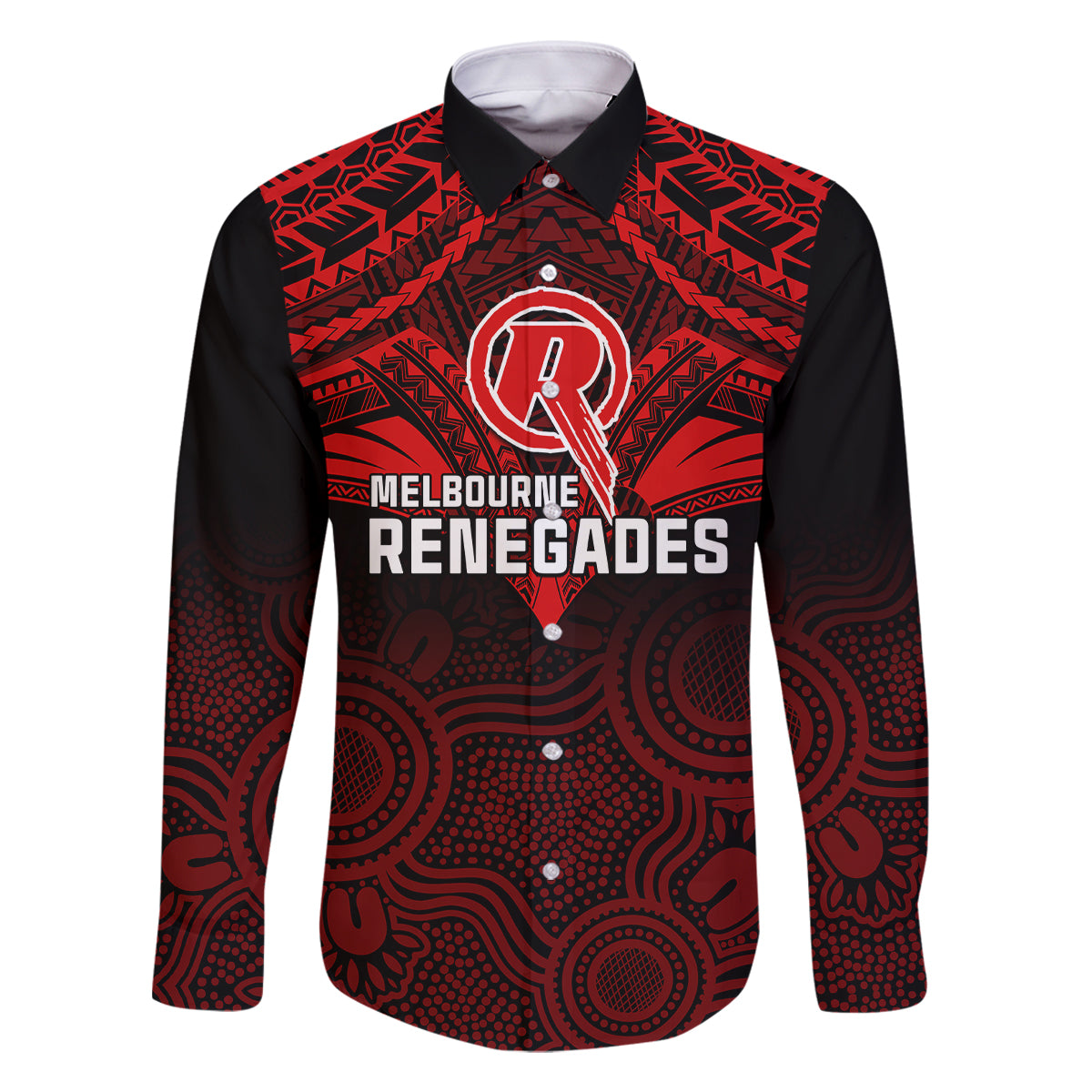 Melbourne Renegades Cricket Family Matching Off Shoulder Short Dress and Hawaiian Shirt 2023 Unique Indigenous Art Mix Polynesian Pattern LT14