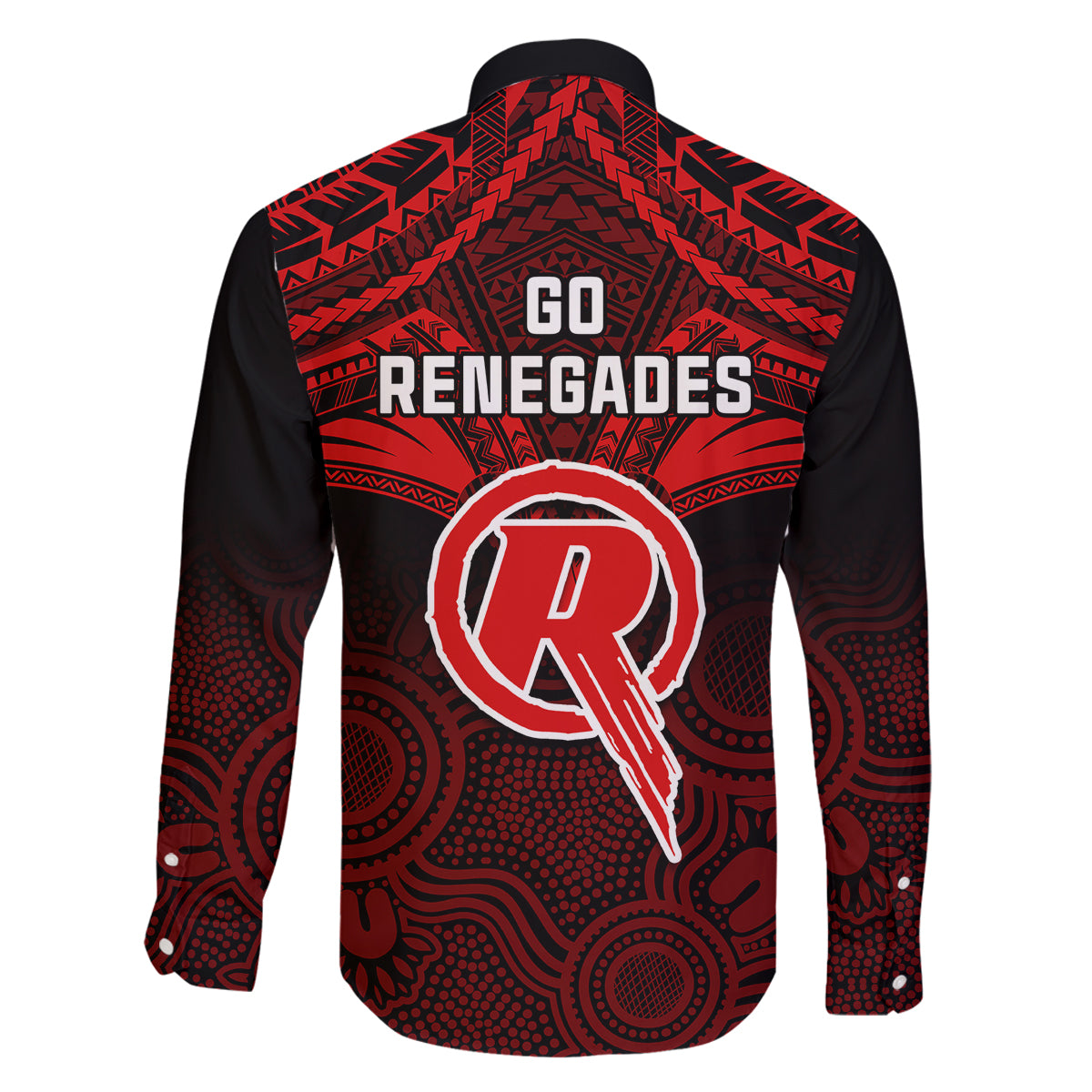 Melbourne Renegades Cricket Family Matching Off Shoulder Short Dress and Hawaiian Shirt 2023 Unique Indigenous Art Mix Polynesian Pattern LT14
