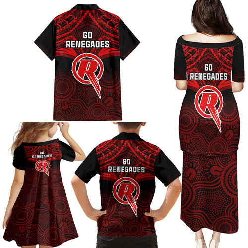 melbourne-renegades-cricket-family-matching-puletasi-dress-and-hawaiian-shirt-2023-unique-indigenous-art-mix-polynesian-pattern