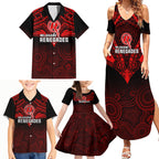melbourne-renegades-cricket-family-matching-summer-maxi-dress-and-hawaiian-shirt-2023-unique-indigenous-art-mix-polynesian-pattern