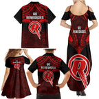 melbourne-renegades-cricket-family-matching-summer-maxi-dress-and-hawaiian-shirt-2023-unique-indigenous-art-mix-polynesian-pattern