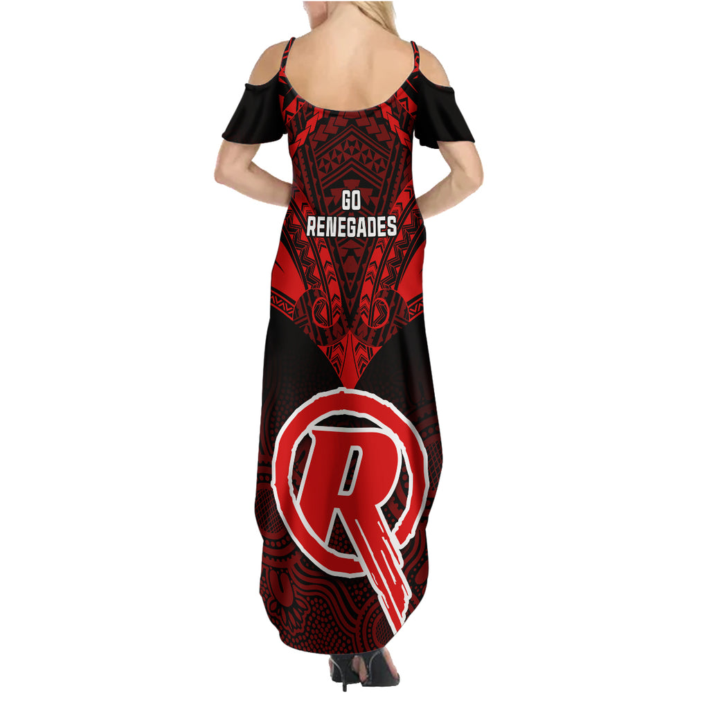 melbourne-renegades-cricket-family-matching-summer-maxi-dress-and-hawaiian-shirt-2023-unique-indigenous-art-mix-polynesian-pattern