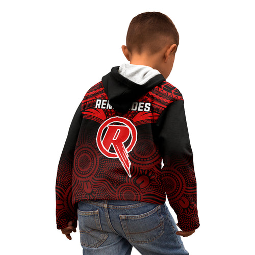 melbourne-renegades-cricket-kid-hoodie-2023-unique-indigenous-art-mix-polynesian-pattern
