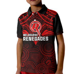 melbourne-renegades-cricket-kid-polo-shirt-2023-unique-indigenous-art-mix-polynesian-pattern