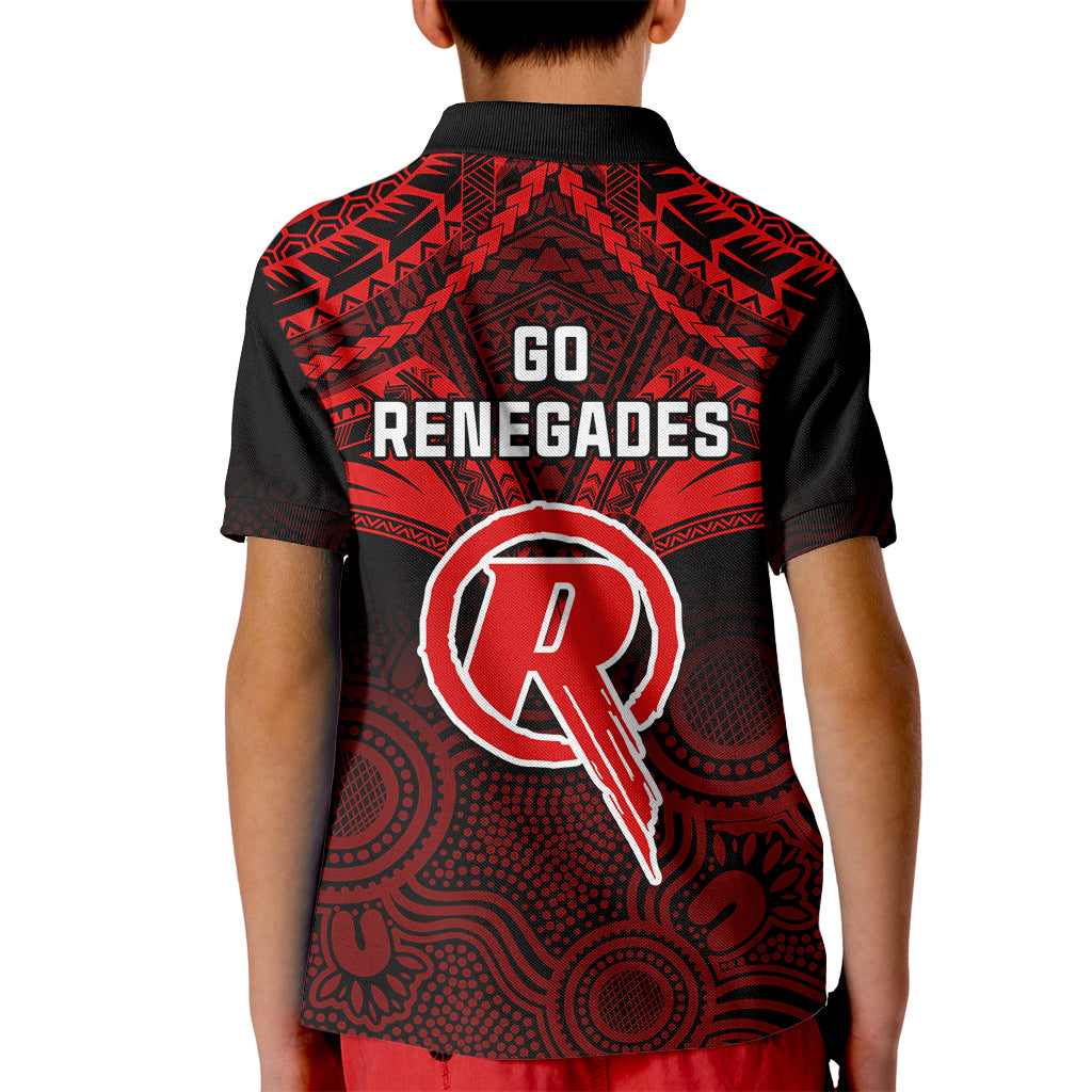 melbourne-renegades-cricket-kid-polo-shirt-2023-unique-indigenous-art-mix-polynesian-pattern