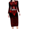 melbourne-renegades-cricket-long-sleeve-bodycon-dress-2023-unique-indigenous-art-mix-polynesian-pattern