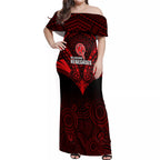 melbourne-renegades-cricket-off-shoulder-maxi-dress-2023-unique-indigenous-art-mix-polynesian-pattern