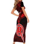melbourne-renegades-cricket-short-sleeve-bodycon-dress-2023-unique-indigenous-art-mix-polynesian-pattern